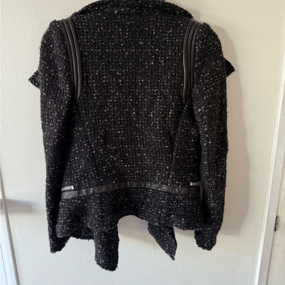 IRO Black and White Tweed and Leather Jacket - Picture 7 of 7